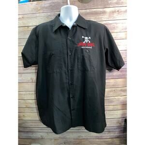 Lethal Threat Winged Eyeball Embroidered Work Shirt  Full‑Back Art Size XL 23x31